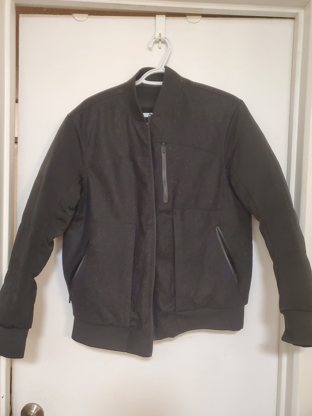 Lululemon Reversible Black/Charcol Bomber Jacket with Zip Pockets